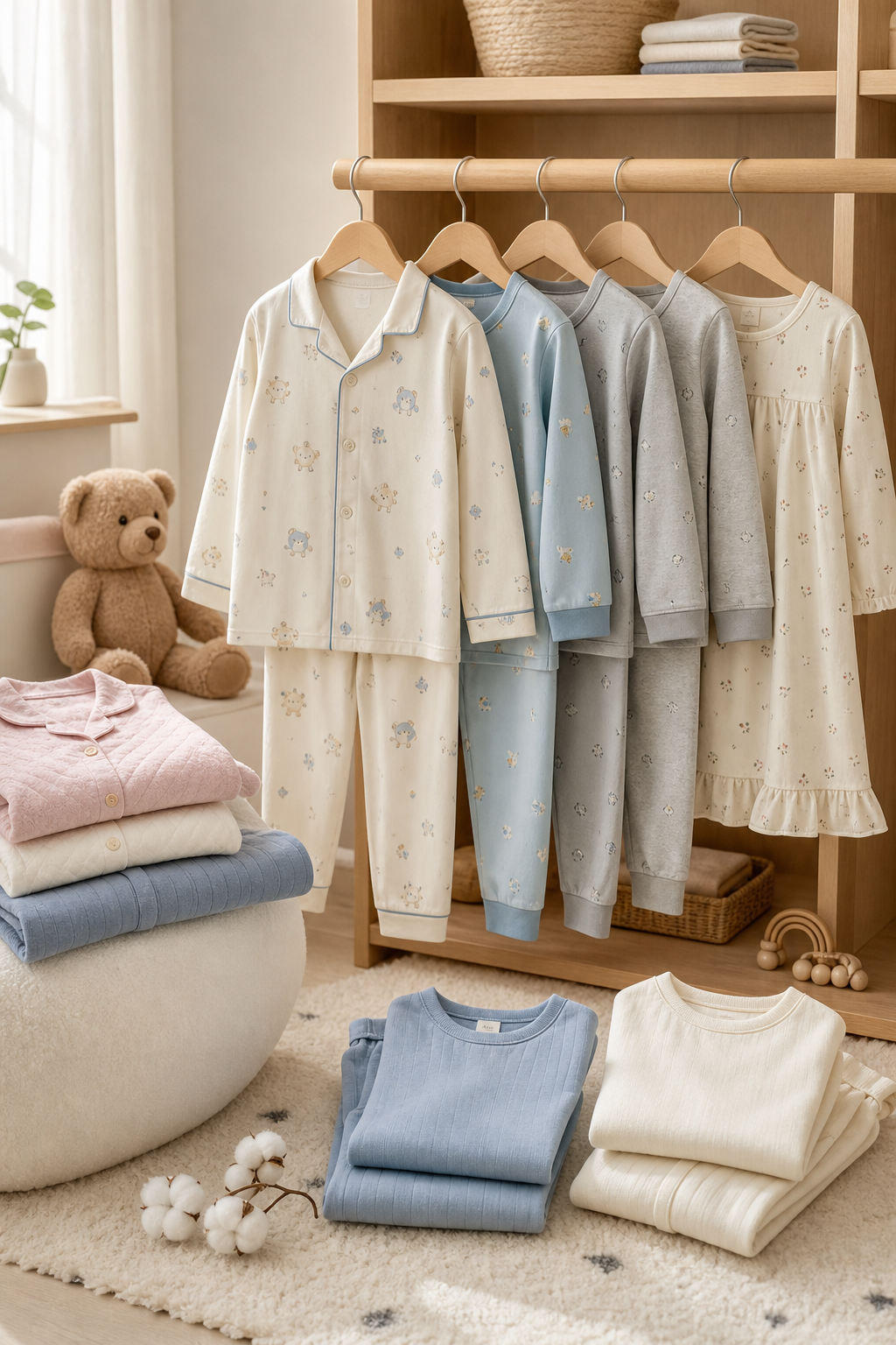 儿童家居服品类在温馨房间中陈列
